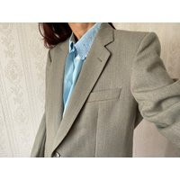 Vintage Unisex Light Grey Pin Striped Wool Blazer/ Jacket/S - L | Etsy (US)