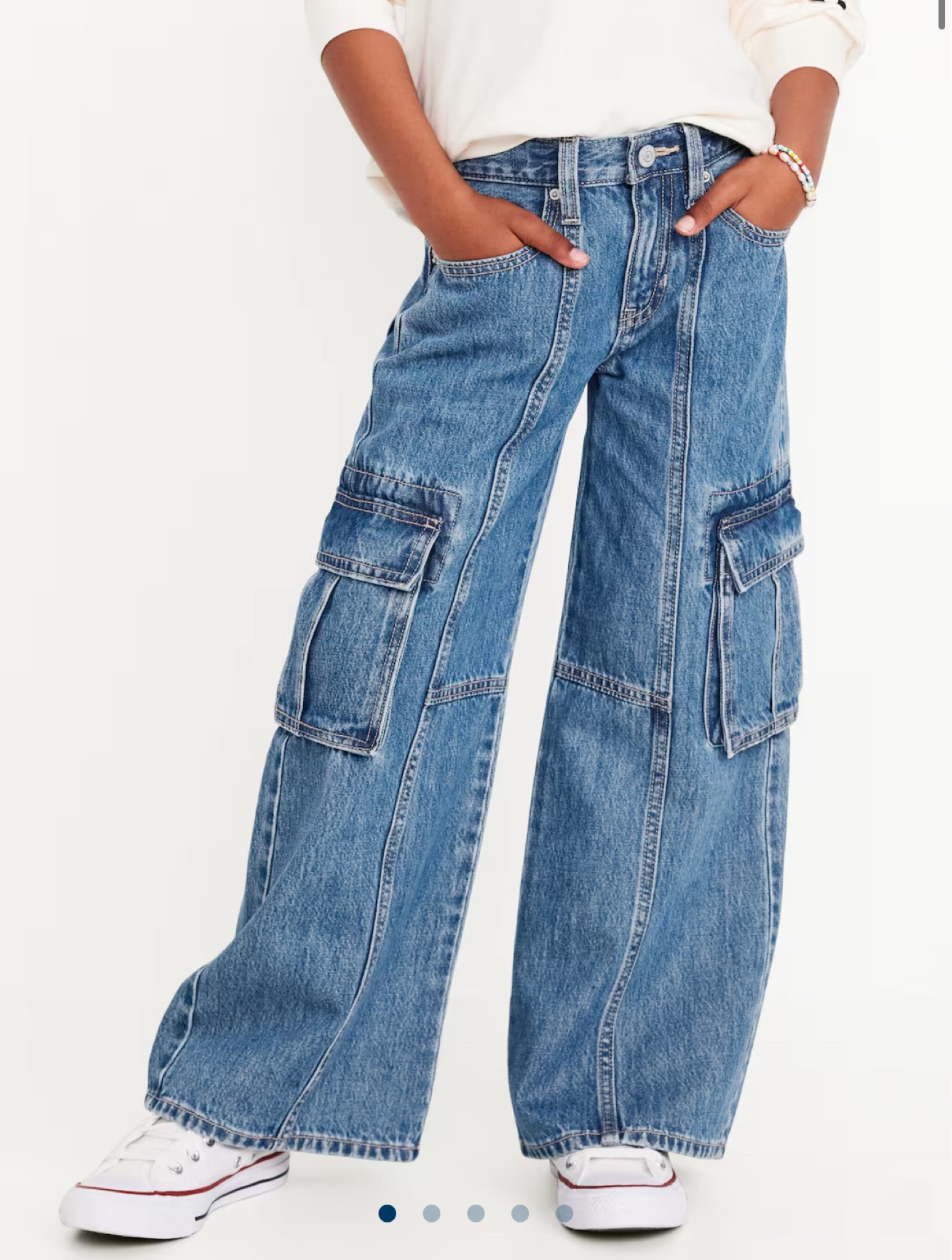 Girls denim cargos available in black too 