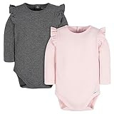 Gerber baby-girls 2-pack Long Ruffle Sleeve Onesies | Amazon (US)