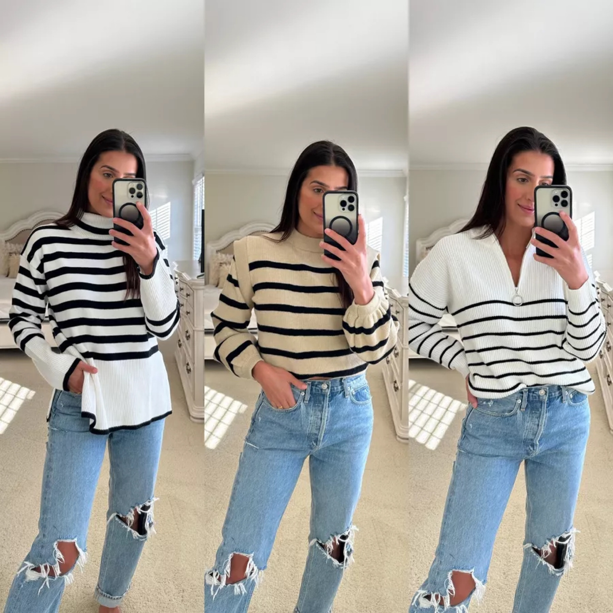 Amazon sweater - Amazon finds - strip sweaters - chic sweaters - spring essentials - how to wear stripes - jeans - Abercrombie jeans 

#LTKSeasonal #LTKstyletip