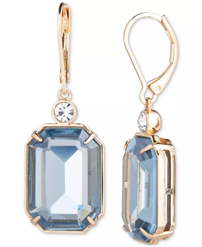 Gold-Tone Pavé & Color Stone Drop Earrings | Macy's