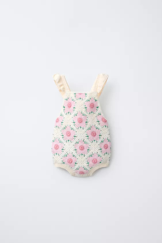 CROCHETED FLOWER ROMPER | Zara US