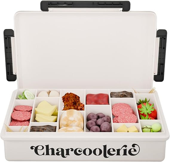 Chilled Portable Travel Charcuterie Snackle Box Container with Locking Lid, includes Ice Pack, an... | Amazon (US)