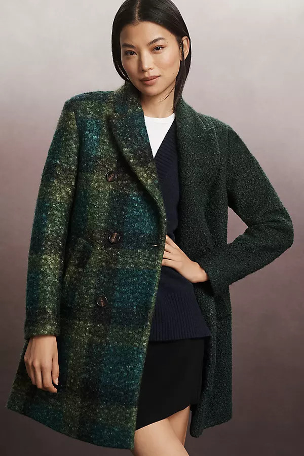 NVLT Flat Bouclé Mixed Media Coat | Anthropologie (US)