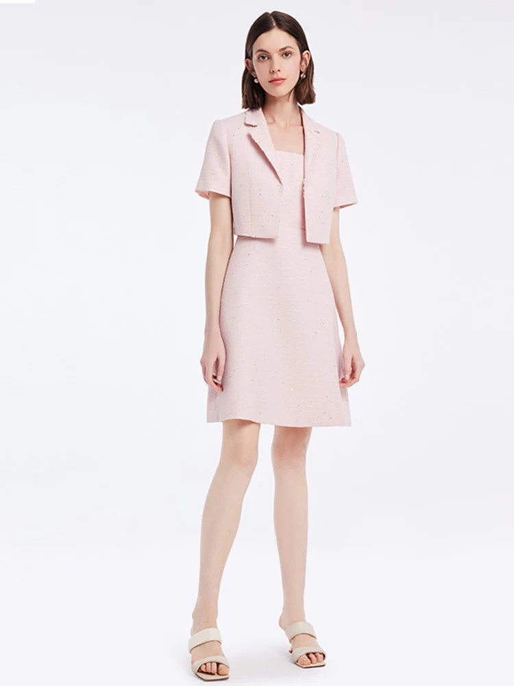 Two-piece Set Crop Blazer And Vest Dress | GoeliaGlobal