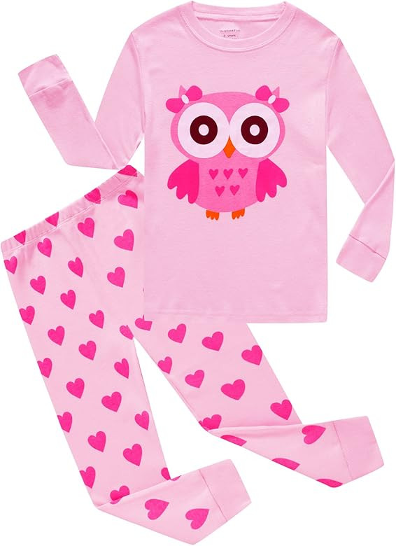 Girls Pajamas Toddler Cotton 2 Piece Pjs Kids Sleepwear Clothes Sets | Amazon (US)