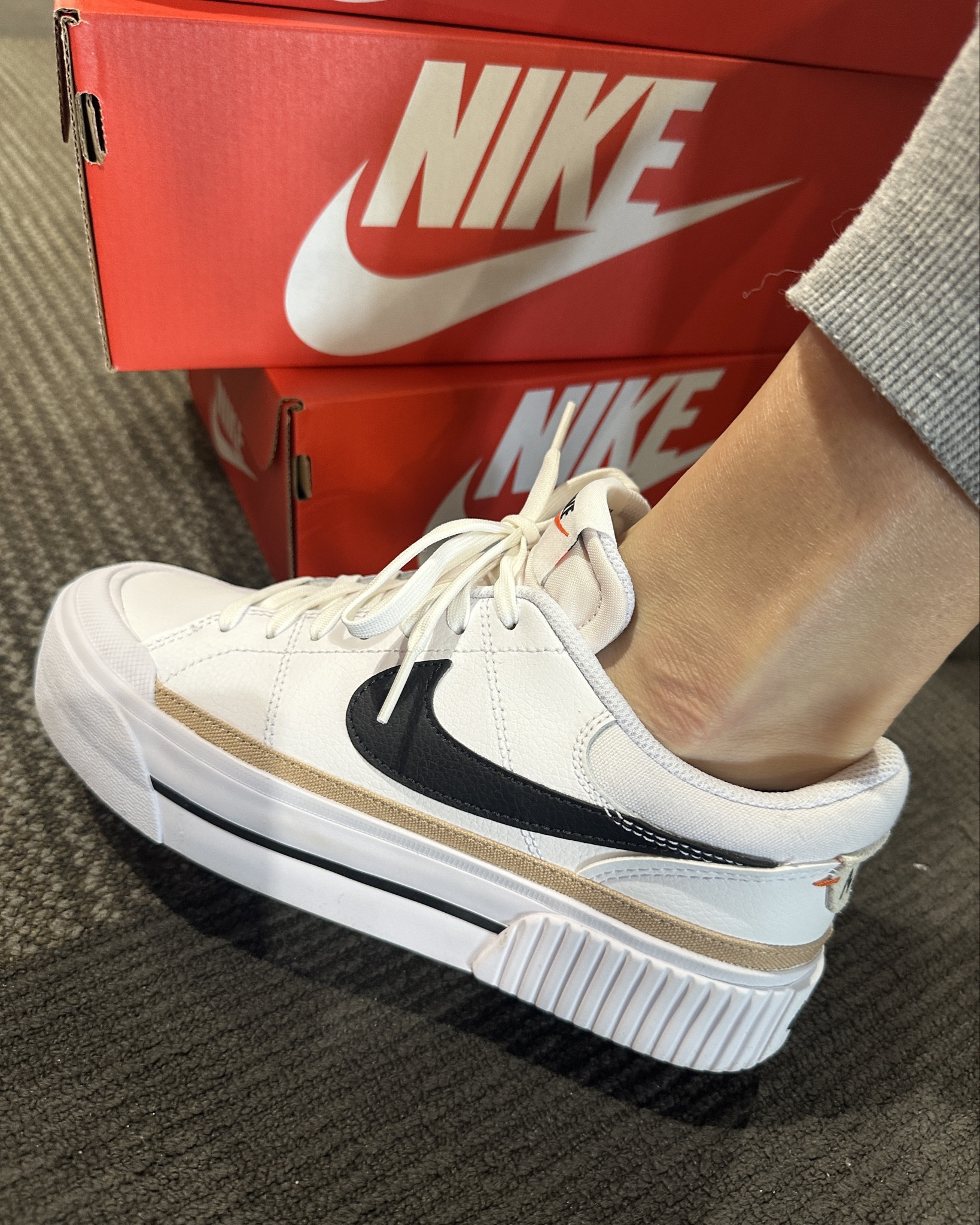 Need a boost?! These platform Nike tennis shoes will give you a little extra height, and can be worn with anything and everything! Such a classic pair!

#Nike #nikeshoes #womensshoes #womenstennisshoes #casualwomensshoes

#LTKShoeCrush #LTKFindsUnder100 #LTKActive