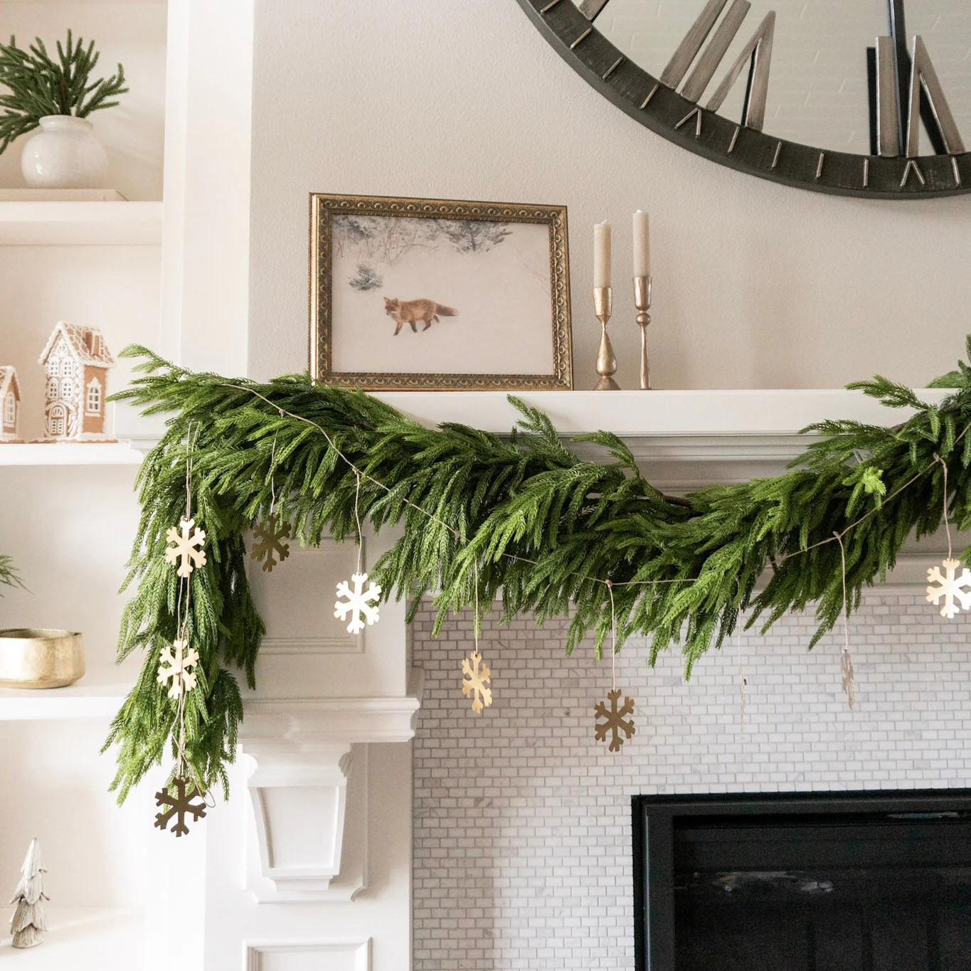 72" Brass Snowflake Garland w/Jute Cord | Eco Chic Home