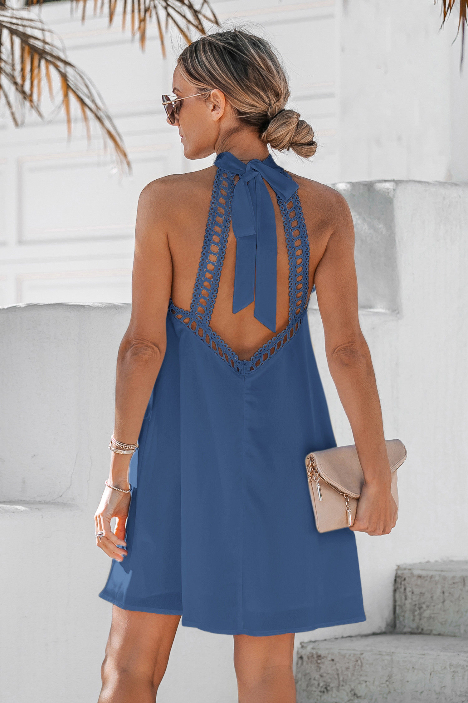 Deep Focus Blue Mini Dress | Cupshe US