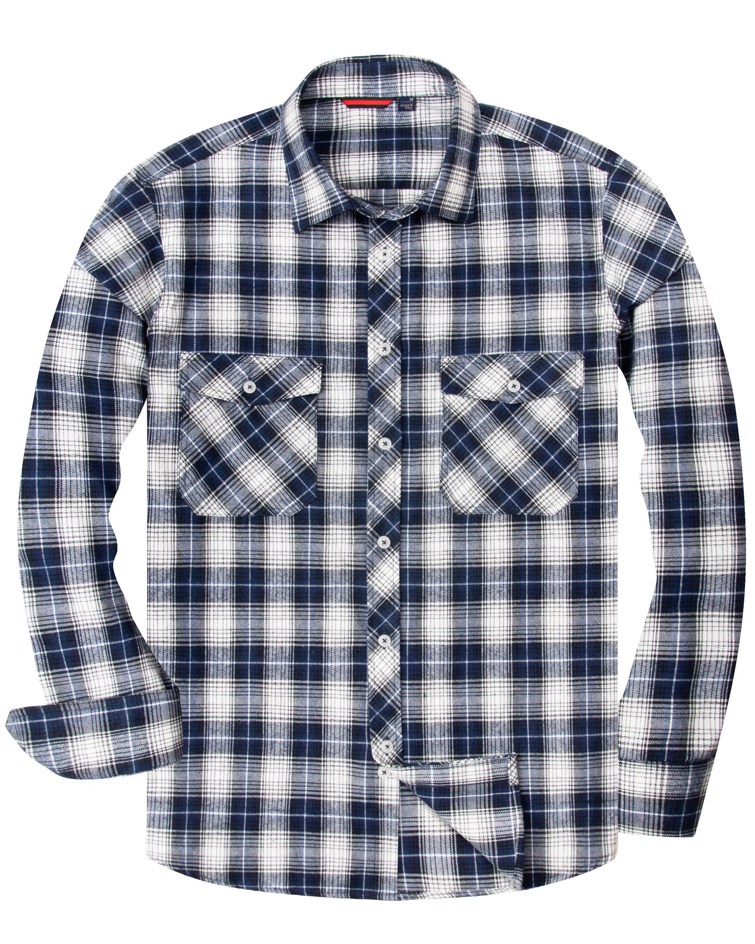 Alimens & Gentle Men's Long Sleeve Button Down Shirt Soft Flannel Plaid Shirts | Walmart (US)