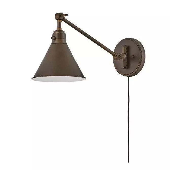 Cyrus Straight Swing Arm Sconce - Metal Shade | Shades of Light