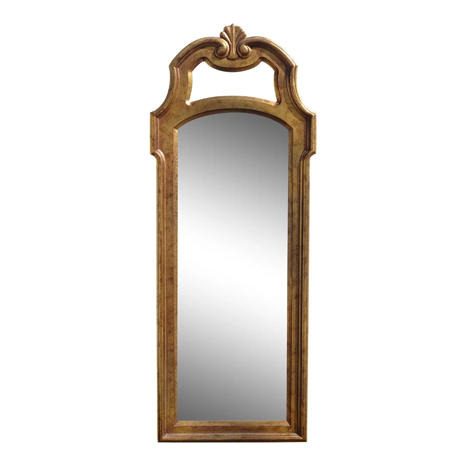 51"h Vintage French Provincial Gold Wall Mantle Mirror by Carolina Mirror Co. | Chairish