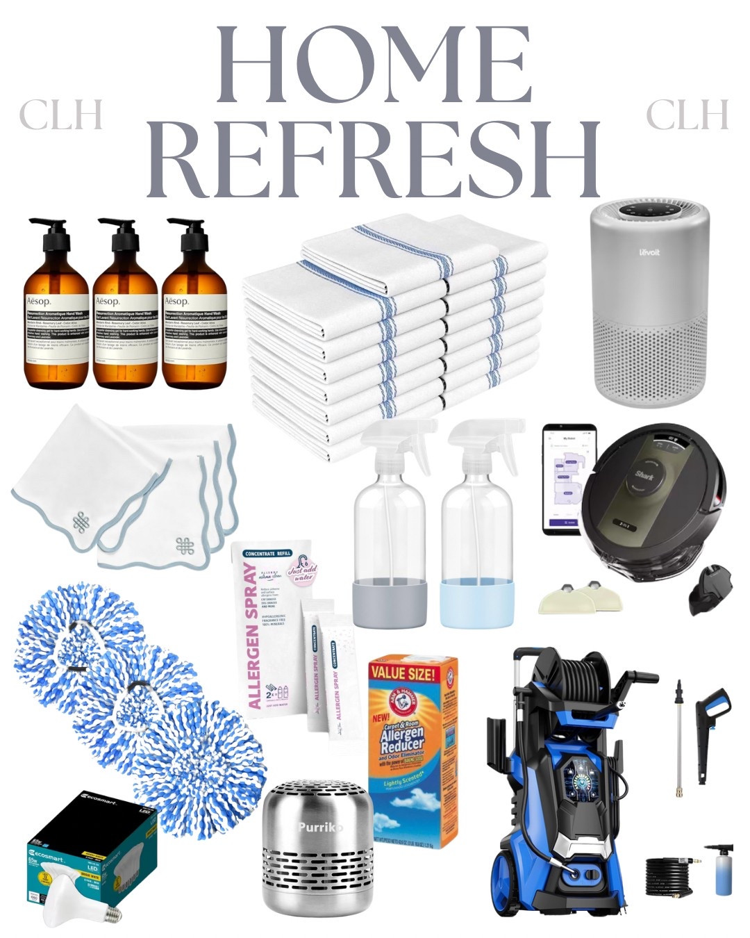 Home refresh, spring refresh, home cleaning, spring cleaning, refresh home, clean home, cleaning products, allergy products, reduce allergies, reduce allergen, clean home favorites, go to products, go to cleaning, cleaning routine, robot vacuum, air purifier, mop, hand soap, dish towel, cloth napkin, glass spray bottle, power washer, allergen spray, light bulbs, refrigerator air freshener, clean house, refresh home, fresh clean for spring, spring cleaning, spring clean home 

#LTKSeasonal #LTKFindsUnder50 #LTKHome