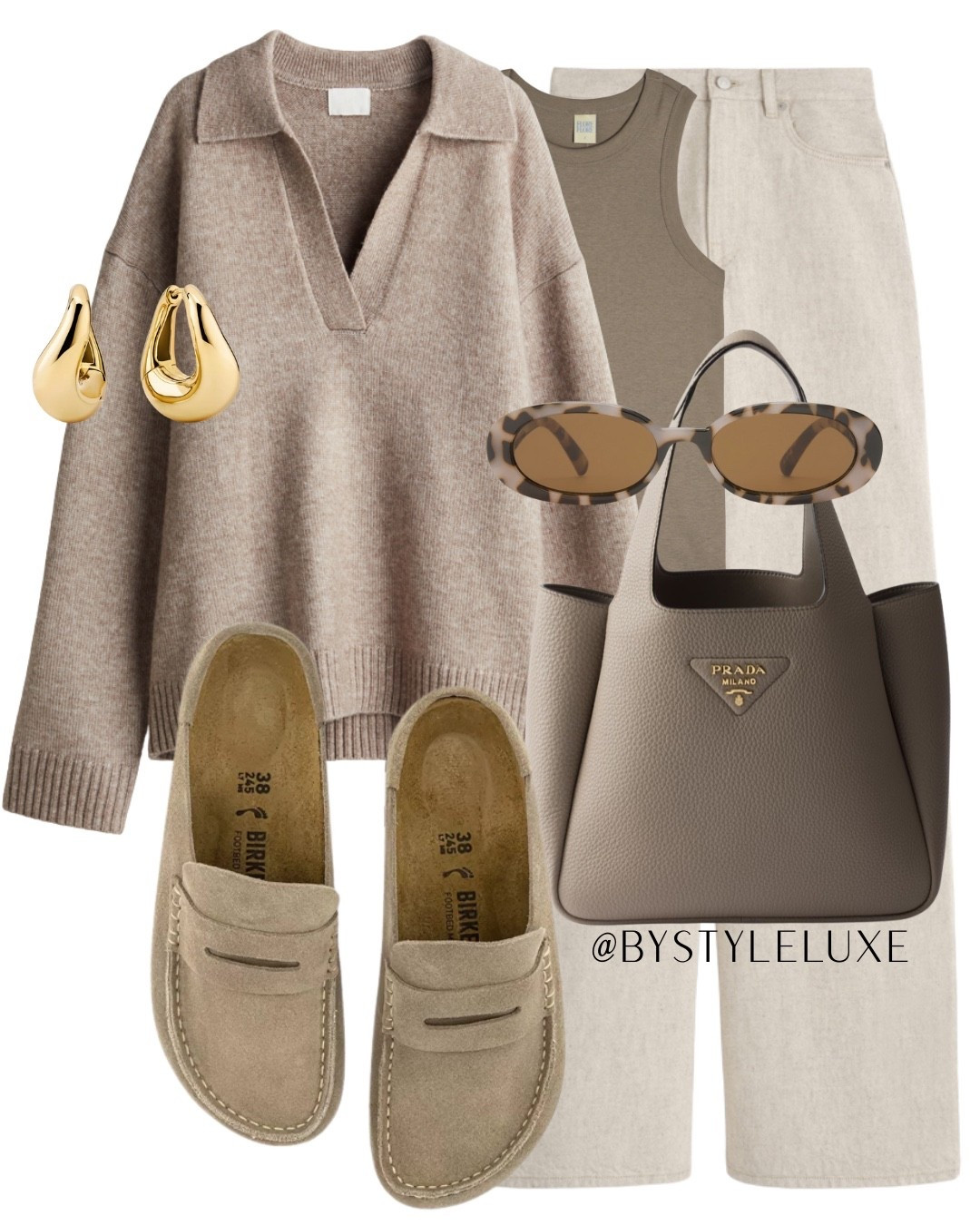 TONAL OUTFIT - love this neutral outfits with these gorgeous jeans and oversized collar jumper. Completed with the must have Birkenstock Naples 

#birkenstock #jeans #autumnoutfit 

#LTKautumn #LTKstyletip #LTKshoes