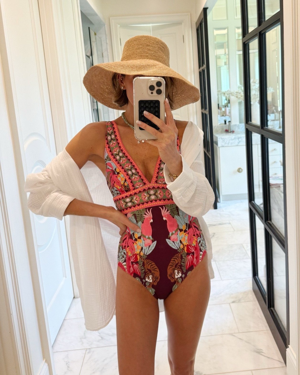 The fit on this swimsuit is a 10/10. It comes in other prints — I'm wearing size 4 and I'm 5'7.

#LTKSwim #LTKootd
