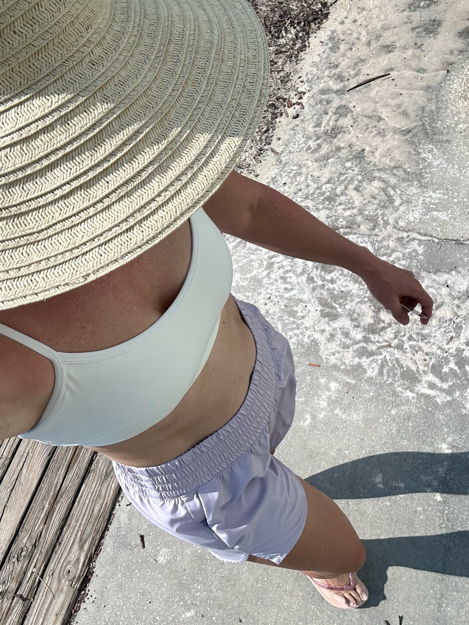Beach walk, joy lab makes such an amazing sports bra top, I also use as a bikini top, high waisted shorts with pockets and the best beach hat ever

#LTKmomlife #LTKdayinmylife #LTKOver40