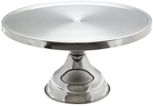 13-Inches Stainless Steel Cake Stand Round Pedestal Serving Tray Cupcake Display Stand Commercial... | Amazon (US)