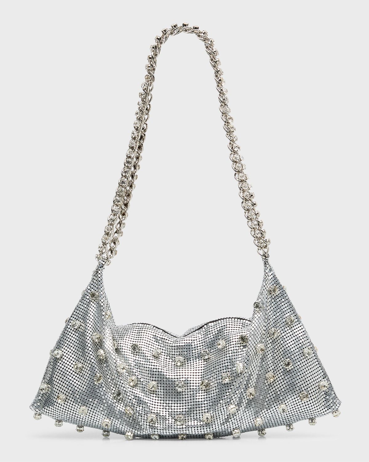 Simone Embellished Metal Chain Shoulder Bag | Neiman Marcus