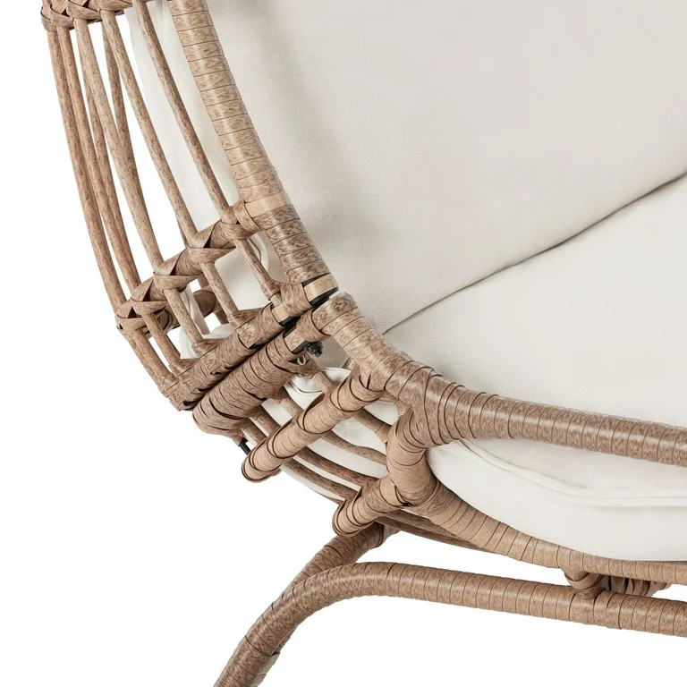 Better Homes & Gardens Willow Sage Outdoor Wicker Patio Cuddle Chair, Brown | Walmart (US)