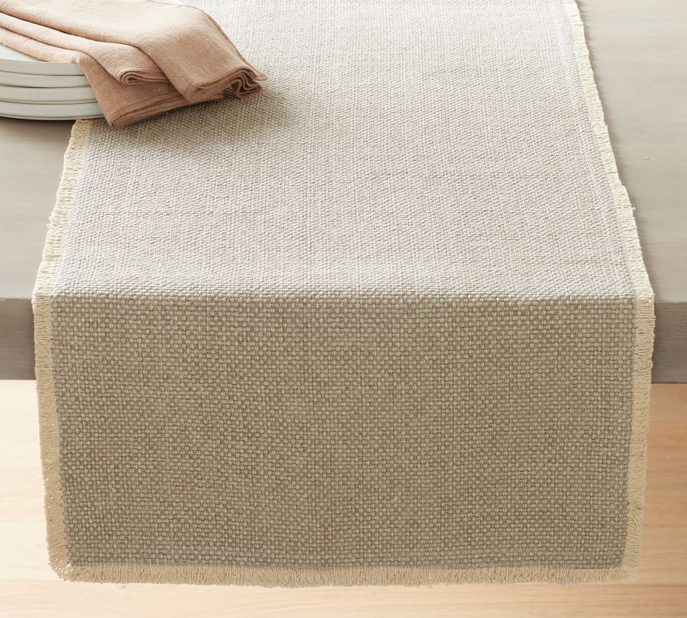 Mason Handwoven Cotton Fringe Table Runner | Pottery Barn (US)