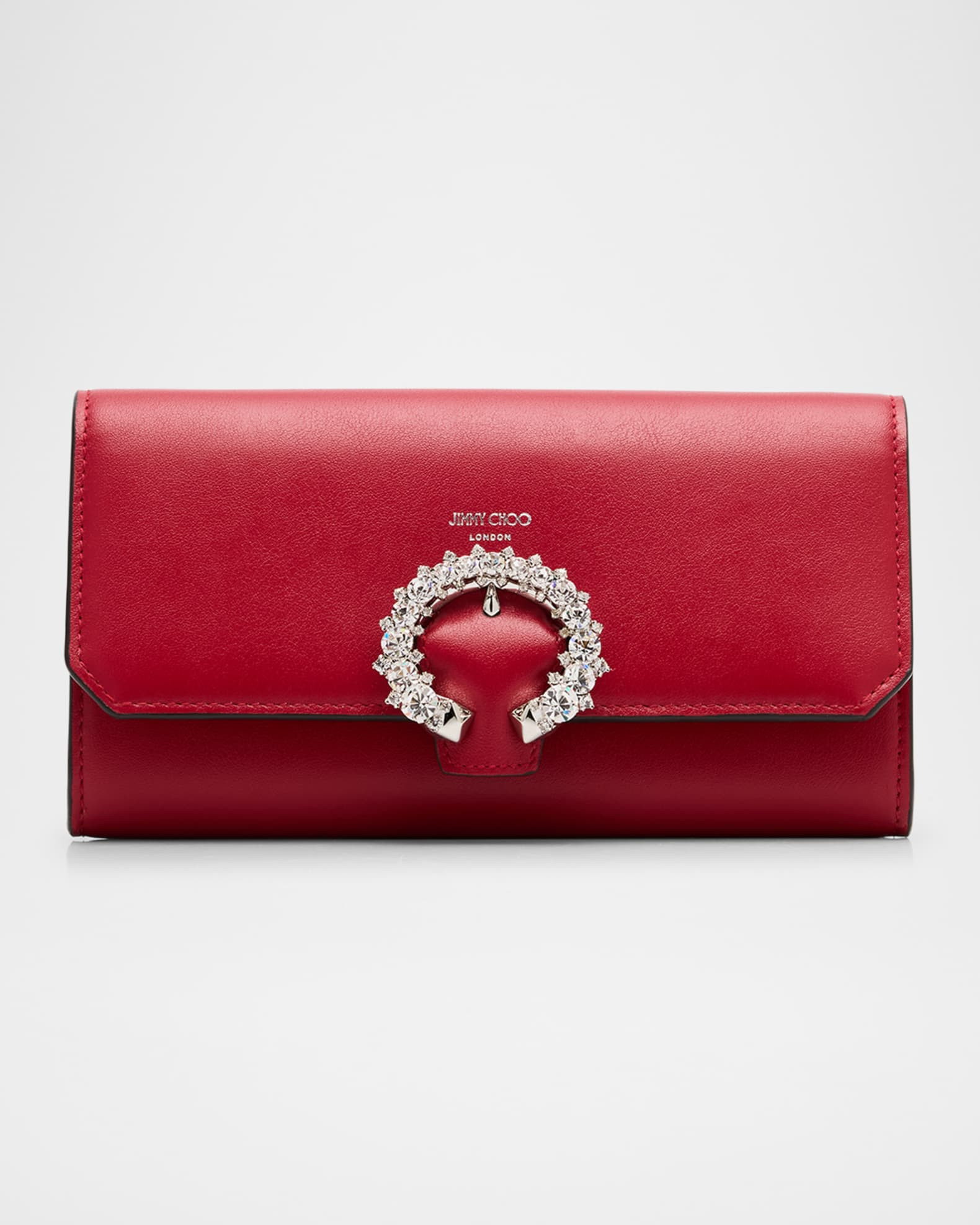 Buckle Flap Leather Wallet on Chain | Neiman Marcus