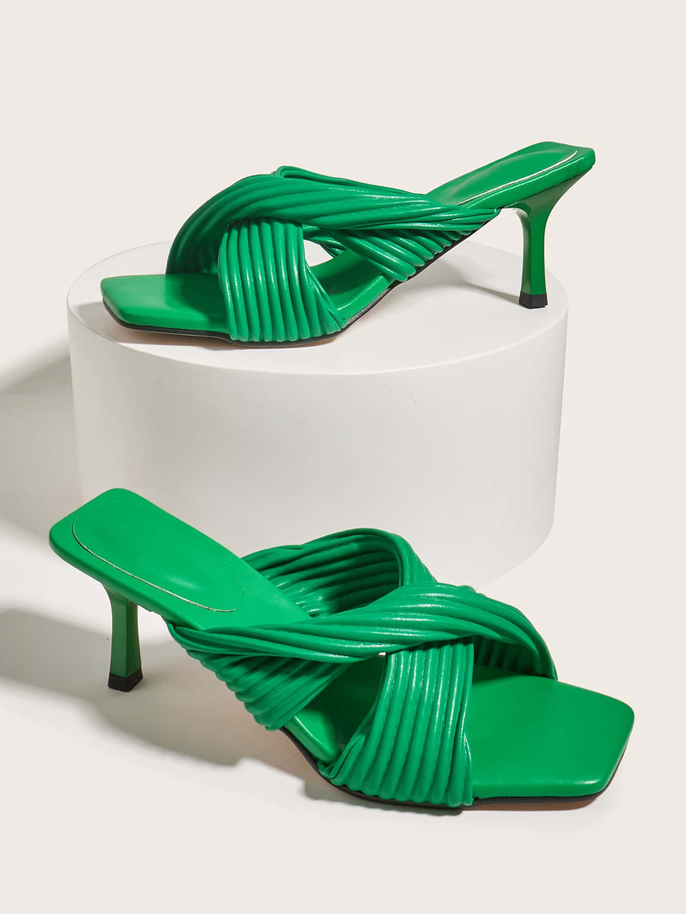 Criss Cross Stiletto Heeled Mule Sandals | SHEIN