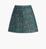 The Olivia Quilted Skirt - Bottle Green Fleur Chintz | Hill House Home