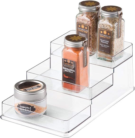 iDesign Linus Plastic Stadium Spice Rack, 3-Tier Organizer for Kitchen Pantry, Cabinet, Counterto... | Amazon (US)