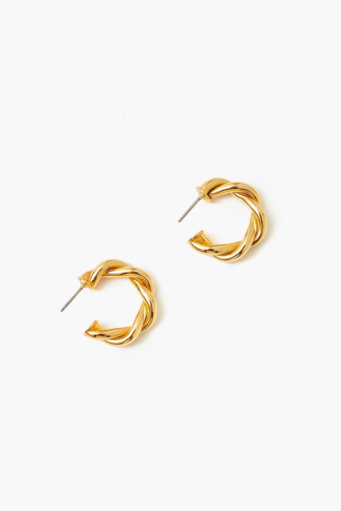 Gold French Twist Mini Hoop Earrings | Tuckernuck (US)