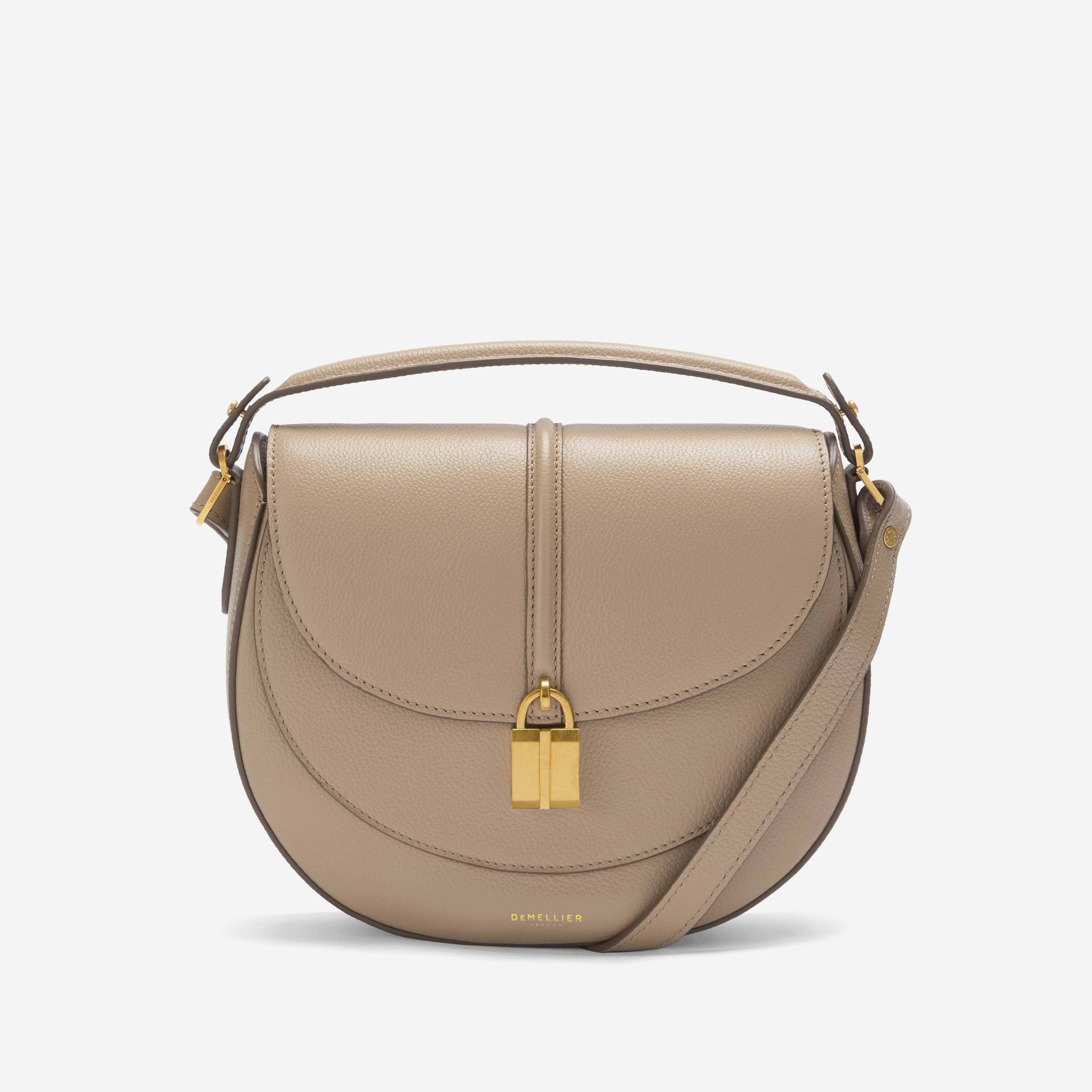 The Siena Saddle | Dark Sand Small Grain | Demellier | DeMellier