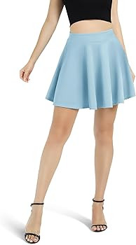 Urban CoCo Women's Basic Versatile Stretchy Flared Casual Mini Skater Skirt | Amazon (US)