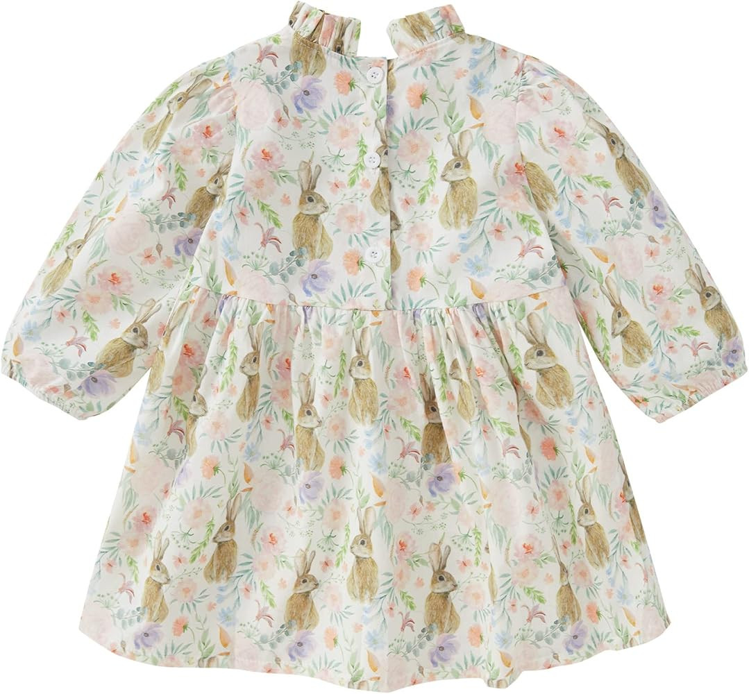 pureborn Baby Toddler Girl Dress Short and Long Sleeve Cotton Playwear Dresses 0-5T | Amazon (US)