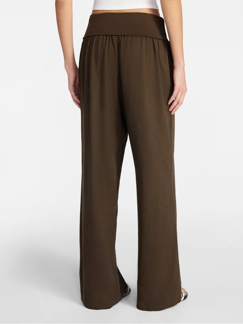 No Boundaries Foldover Beach Pants, 29.5'' inseam, Women's XXS-XXL | Walmart (US)