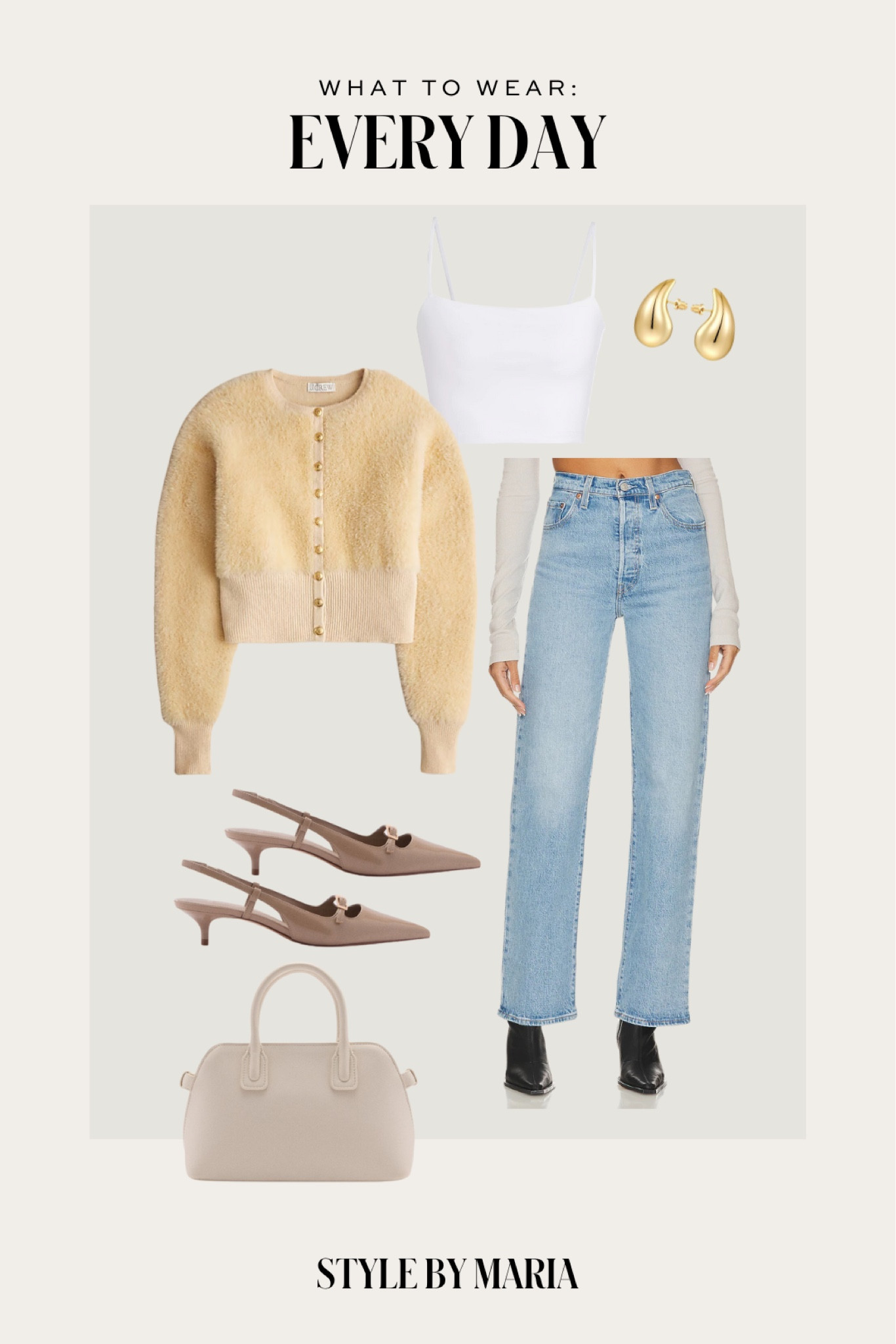 Casual winter outfit
Levi’s jeans under $100
Jcrew Sherpa Cardigan
Susana Monaco cami
Mango slingback pumps on sale
Mango bowling bag 

#LTKFindsUnder100 #LTKSaleAlert #LTKSeasonal