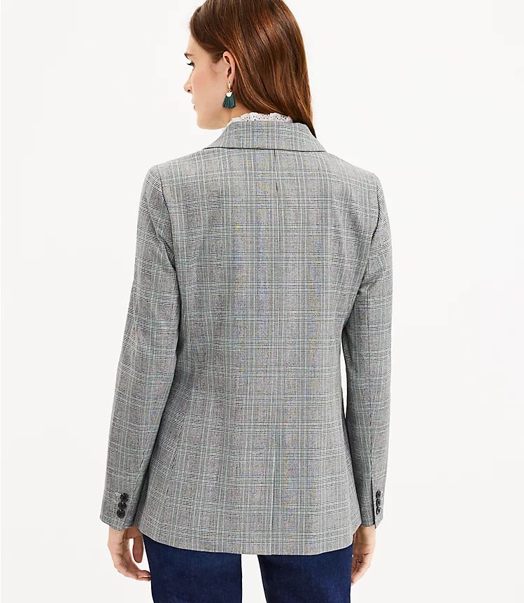 Plaid Double Breasted Blazer | LOFT