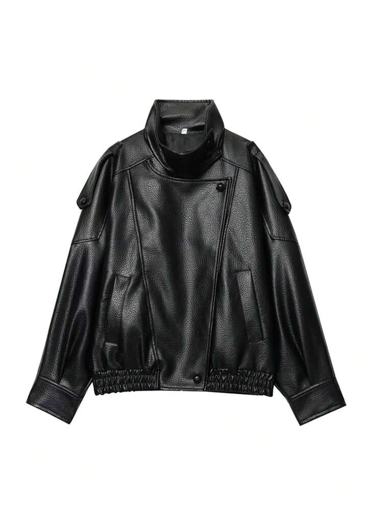 Days leatherr Bomber Jacket  | SHEIN