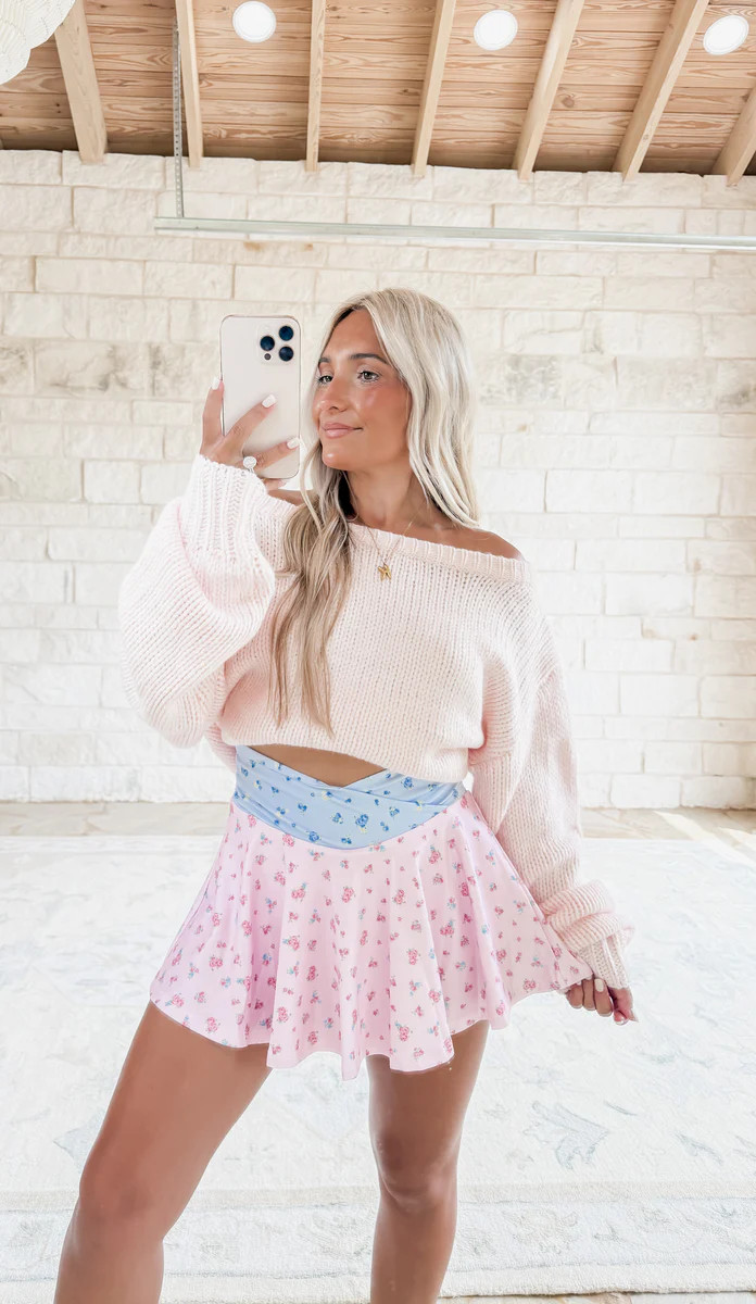 Restock - Audrey Casual Knit Sweater - Pale Pink | CK Squared Boutique