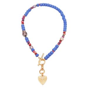 Pippa Heart Necklace Blue | Mignonne Gavigan