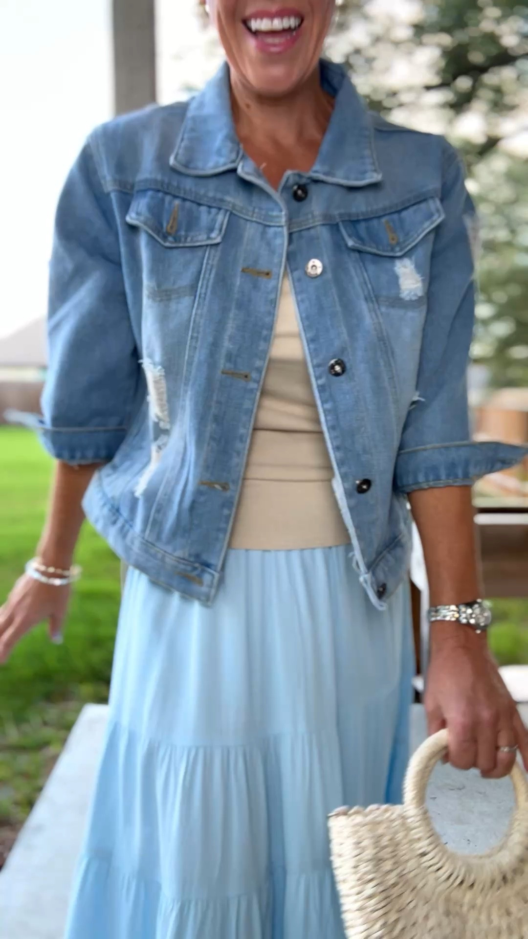 ✨ The outfit that looks like you tried... but feels like pajamas. 🤍
This dreamy blue maxi skirt + denim jacket combo is one of my favorite effortless looks for summer. Lightweight, flattering, comfortable, and perfect for everything from brunch to date night.

🛍️ Shop & seek this entire look on my LTK! Everything is linked there, including the dress, denim jacket, bag, and accessories.


Comment SHOP and I'll send it your way, or head to my LTK to shop the full outfit. ✨


#LTKStyle #LTKFashion #SummerStyle #MaxiDress #DenimJacket #MomStyle #Over40Fashion #EverydayStyle #CasualChic #AffordableFashion #FashionFinds #SummerOutfitIdeas #OOTD #StyleInspiration #MomFashion #WeekendStyle #LTKCreator #ShopMyLook #AmazonFashion #EffortlessStyle

#LTKootd #LTKOver40 #LTKSaleAlert