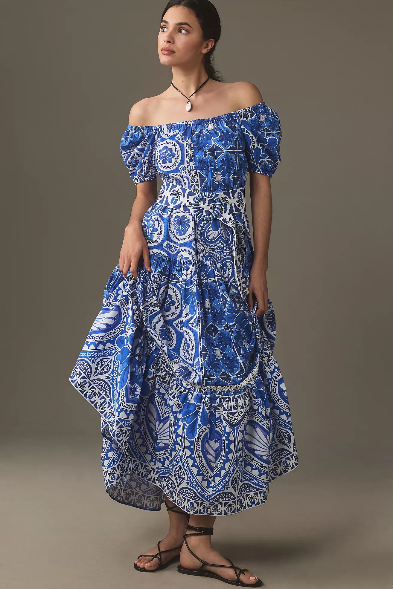 Farm Rio Tile Dream Maxi Dress | Anthropologie (US)