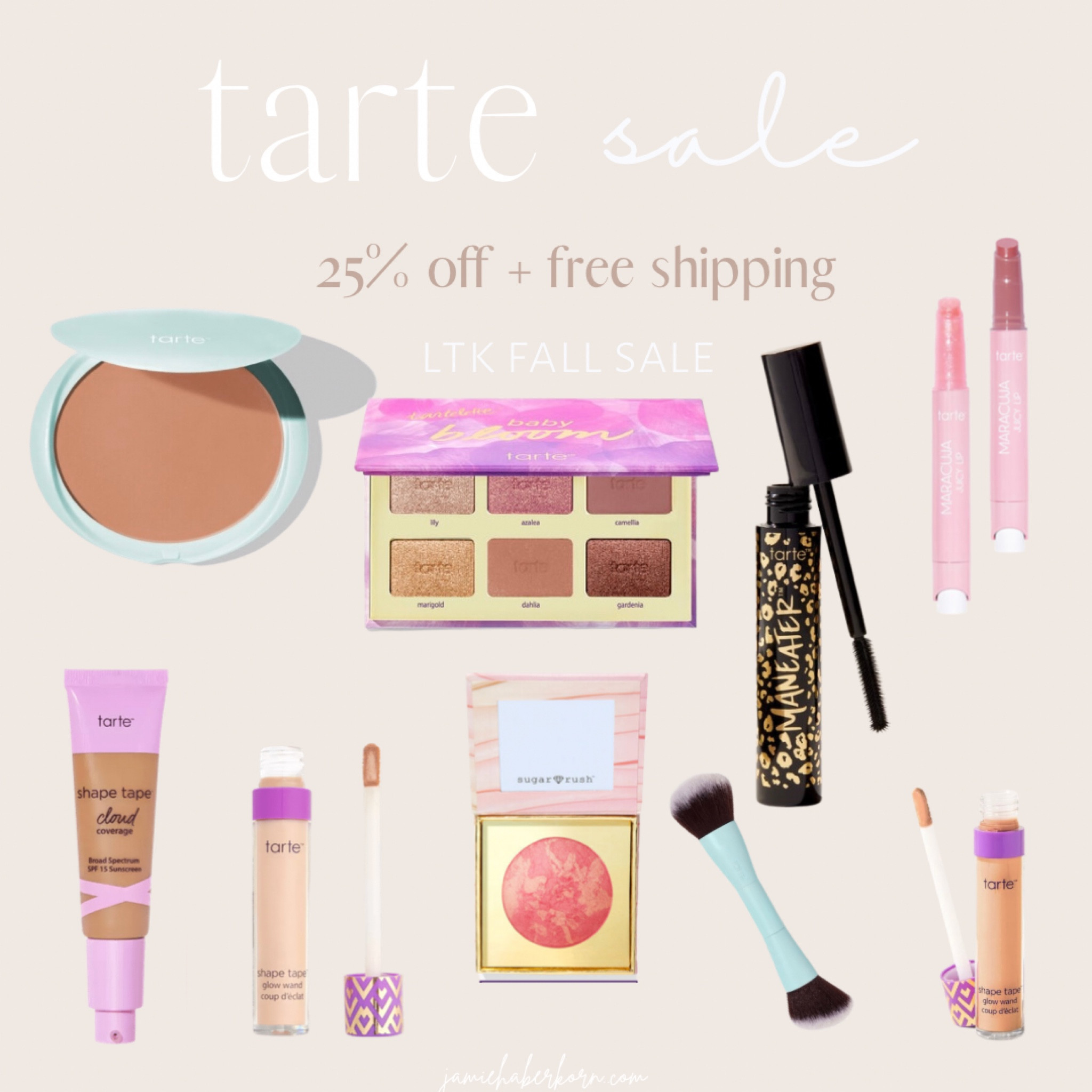 Tarte - LTK Fall Sale - 25% off + free shipping - September 18-20 

Save your favorite products to shop when the sale is live - 

Linked some of my everyday makeup products from Tarte 

#targtecosmetics #tartesale #tartemakeup #everydaymakeup #mascara #juicylip #glowwand #shapetape 

#LTKSale #LTKsalealert #LTKbeauty