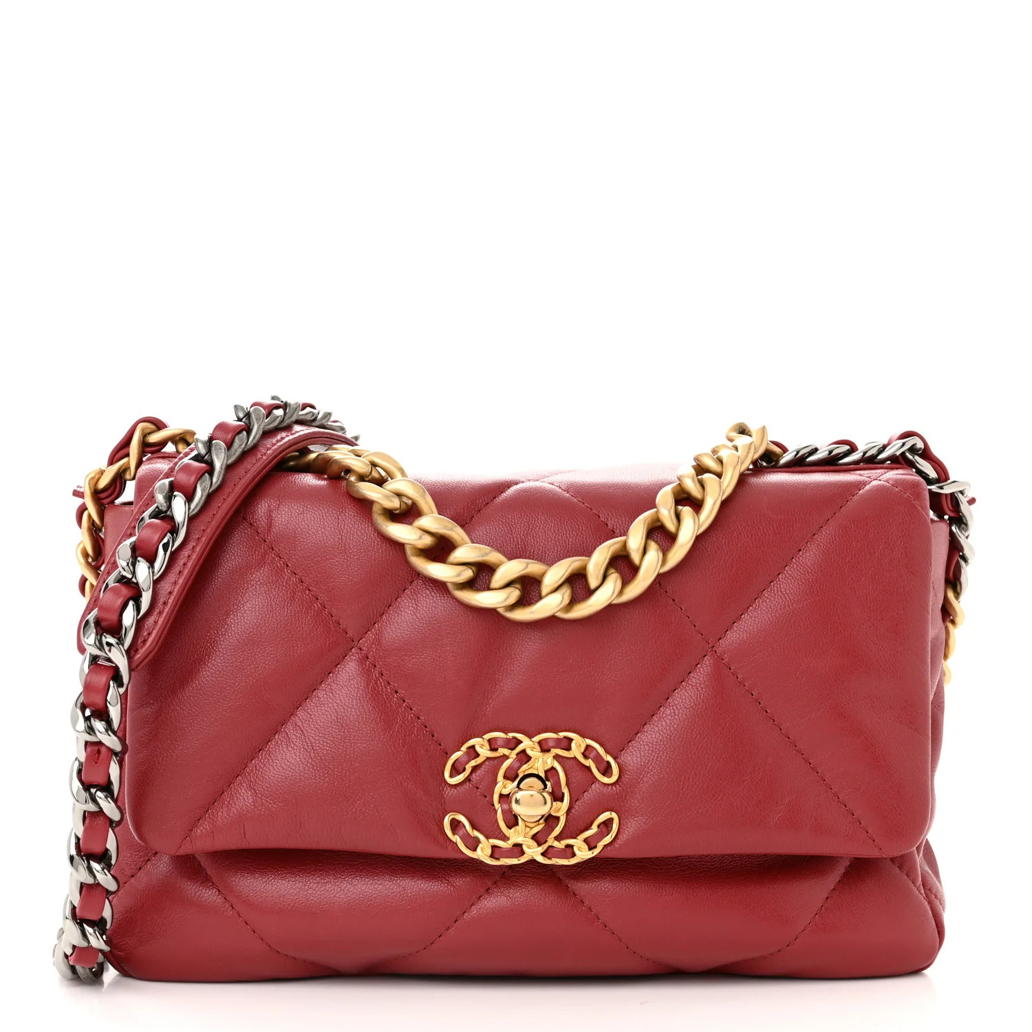 Goatskin Quilted Medium Chanel 19 Flap Red | FASHIONPHILE (US)