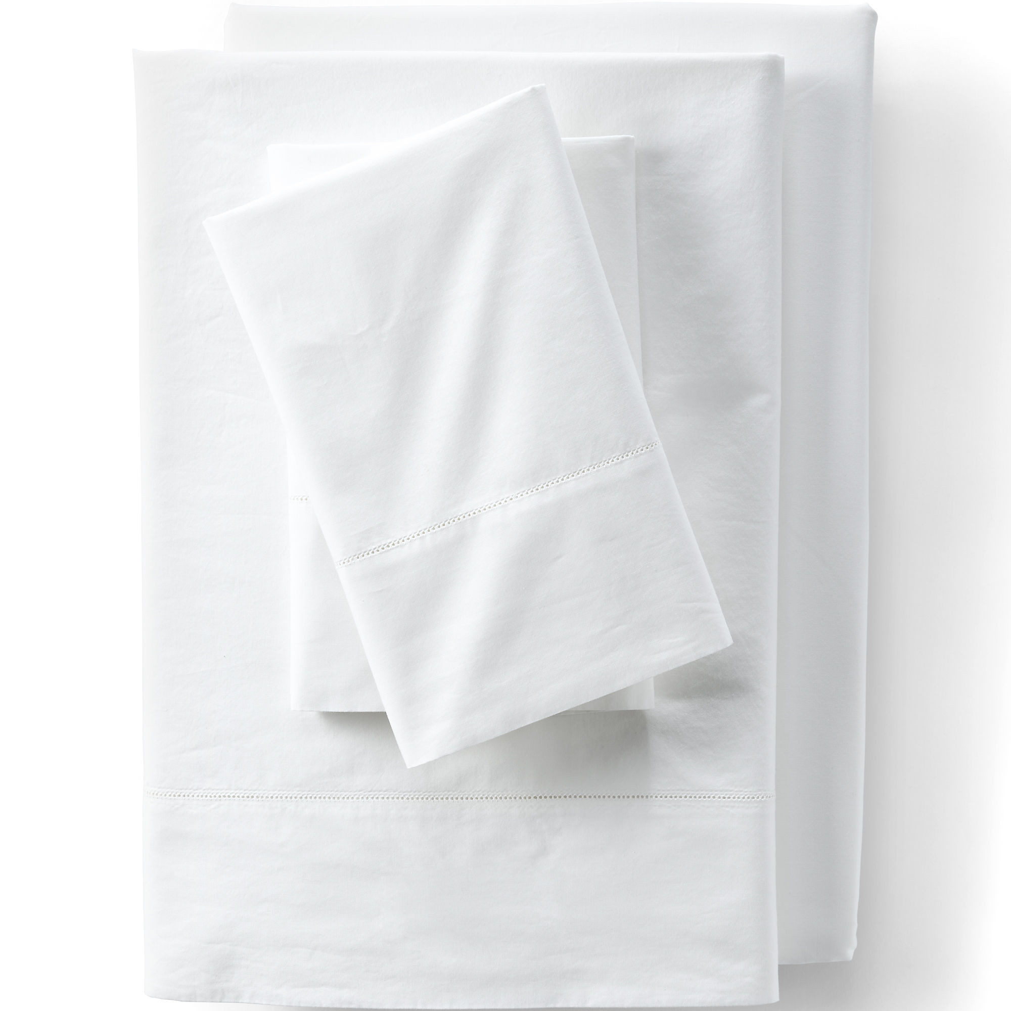 300 Thread Count Cotton Percale Bed Sheet Set | Lands' End (US)