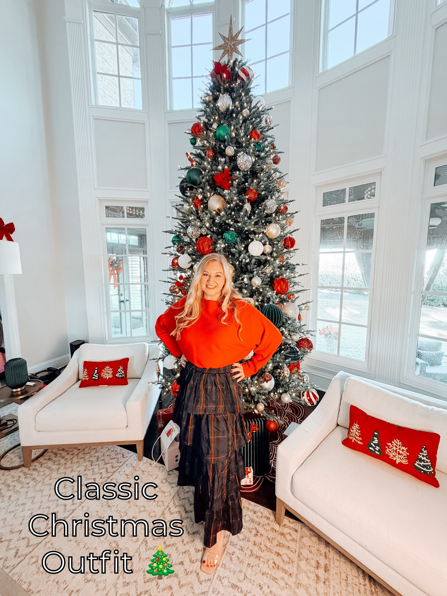 A classic Christmas outfit you’ll wear every December 🎄✨
This red Amazon Christmas sweater (medium) paired with a tartan plaid maxi skirt (medium) from The Mint Julep Boutique is timeless, flattering, and so easy to style. Finished with @Steve Madden US nude heels for a polished holiday look.
If you’re still shopping for a Christmas outfit, I’d grab these now—holiday staples like plaid skirts and festive Amazon sweaters tend to go fast.
✨ Shop my exact outfit linked here
➡️ Subscribe for more holiday outfit inspo

#LTKHoliday 

#LTKootd #LTKMidsize