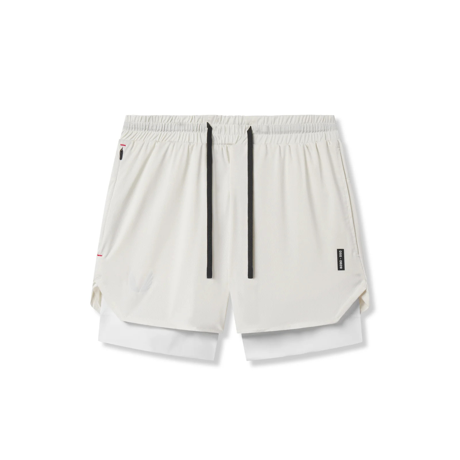 0828. AeroSilver® 5" Liner Short - Ivory Cream "Wings"/White | ASRV