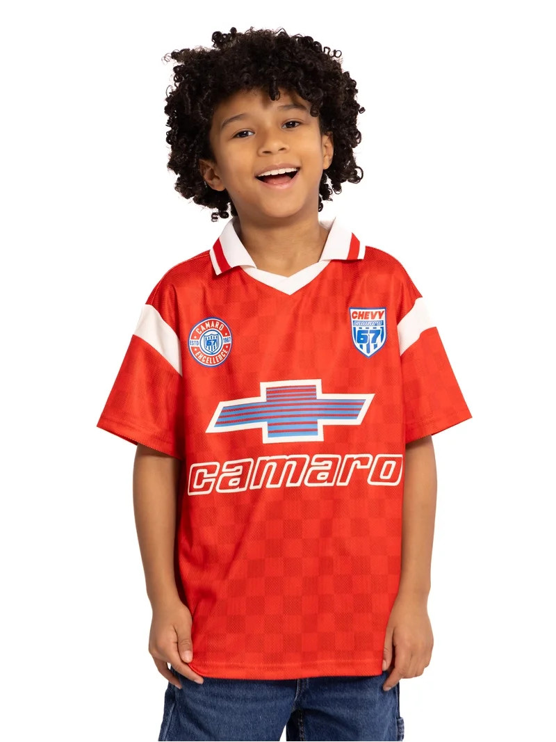 Chevrolet Boy's Short Sleeve Graphic Collared Jersey, Sizes 4-18 | Walmart (US)