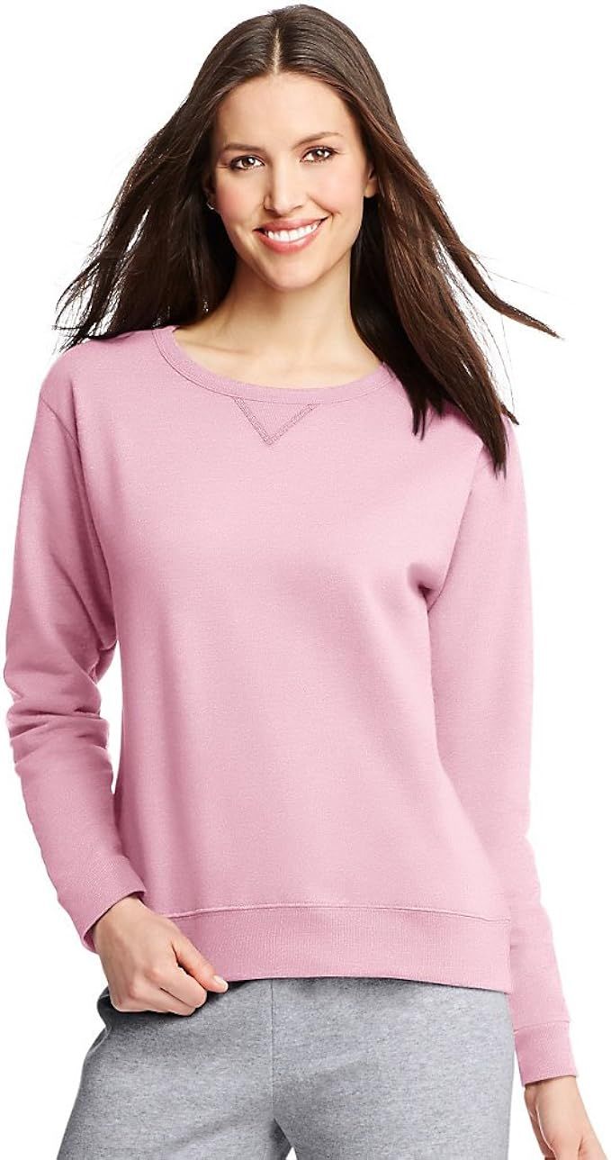 Hanes ComfortSoft EcoSmart Women's Crewneck Sweatshirt | Amazon (US)
