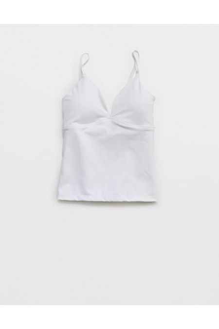 OFFLINE By Aerie The Hugger Plunge Tank Top Women's White XXL | Aerie