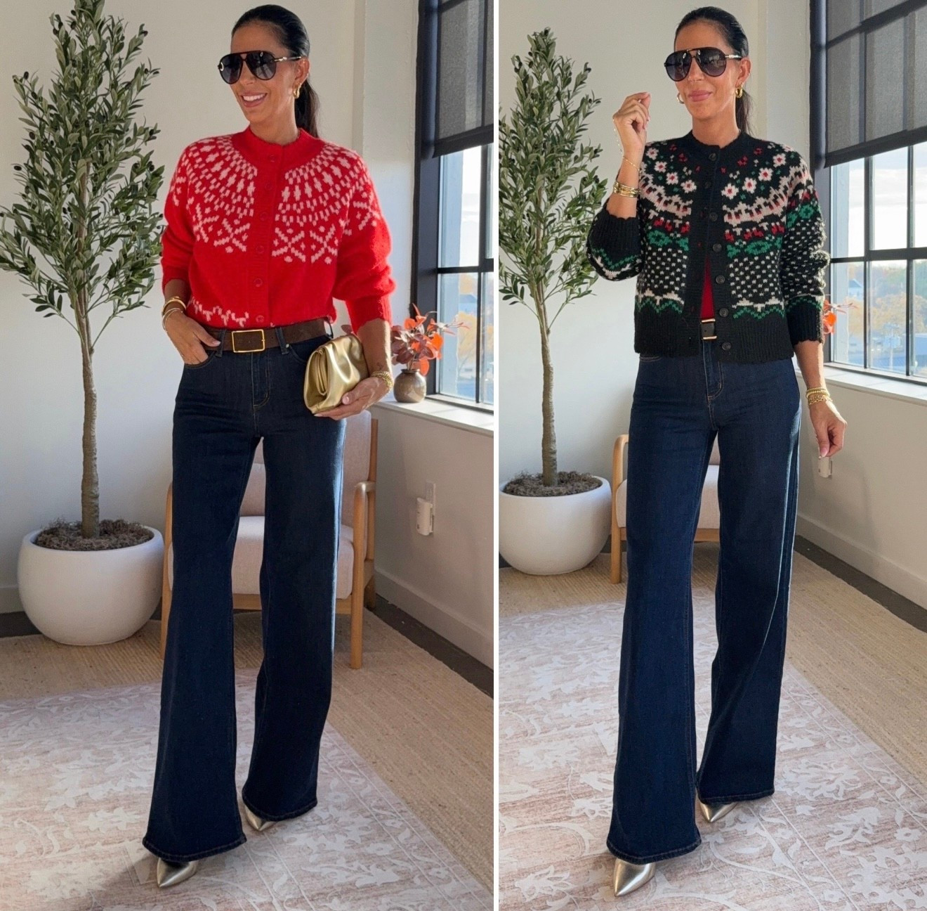 Target is nailing the holiday and Fall/Winter trends!  These are all so soft and easy to dress up and down 
Fair Isle left- small 
Red- medium 
Camel- small 
Ralph Lauren look for less- small and oversized 
Denim- size 2 