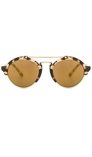 illesteva Milan II Sunglasses in White Tortoise with Gold Mirror Lenses | Revolve Clothing